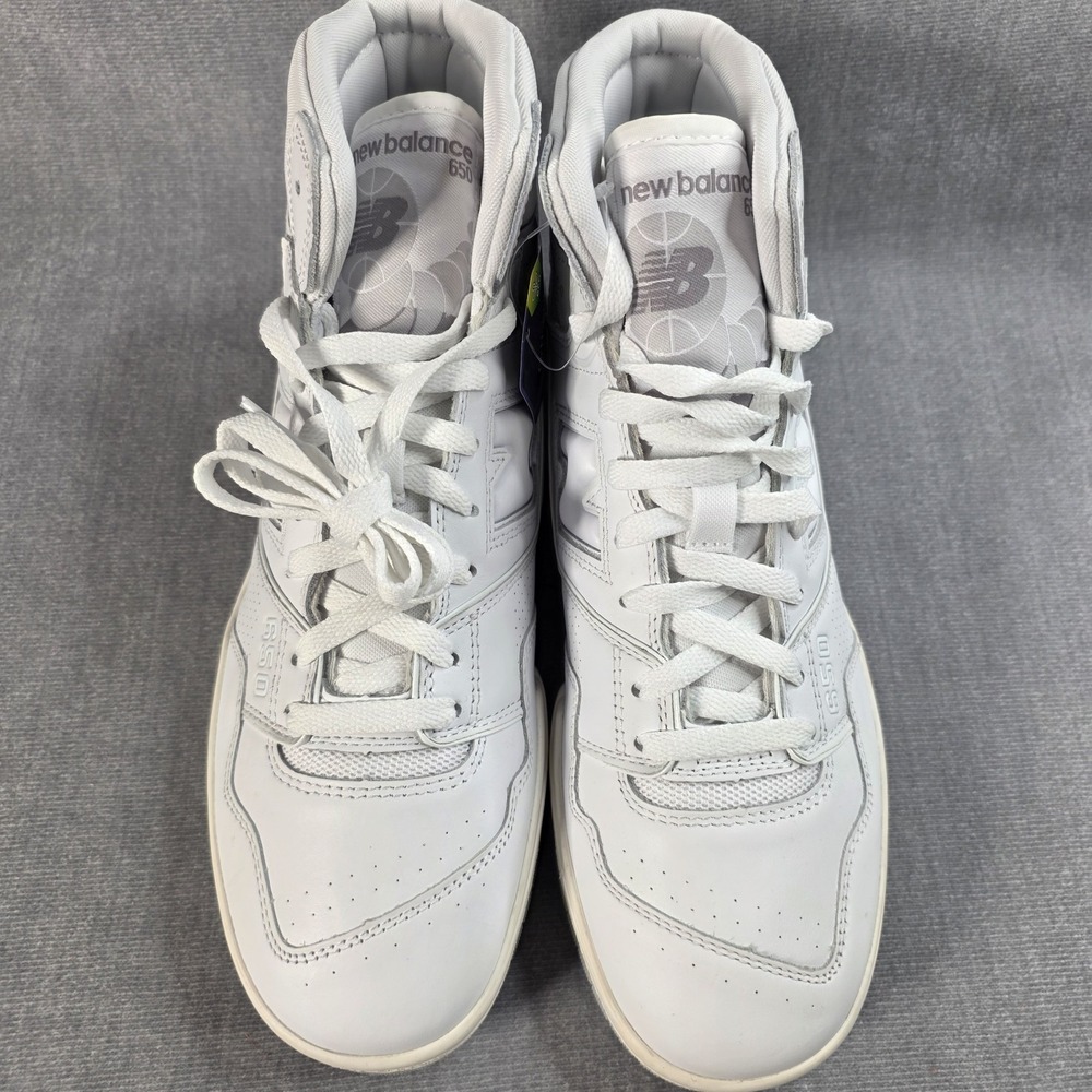 New Balance 650R‎ Triple White Men's Size 10.5 High Top Sneakers Basketball NEW - Picture 2 of 8